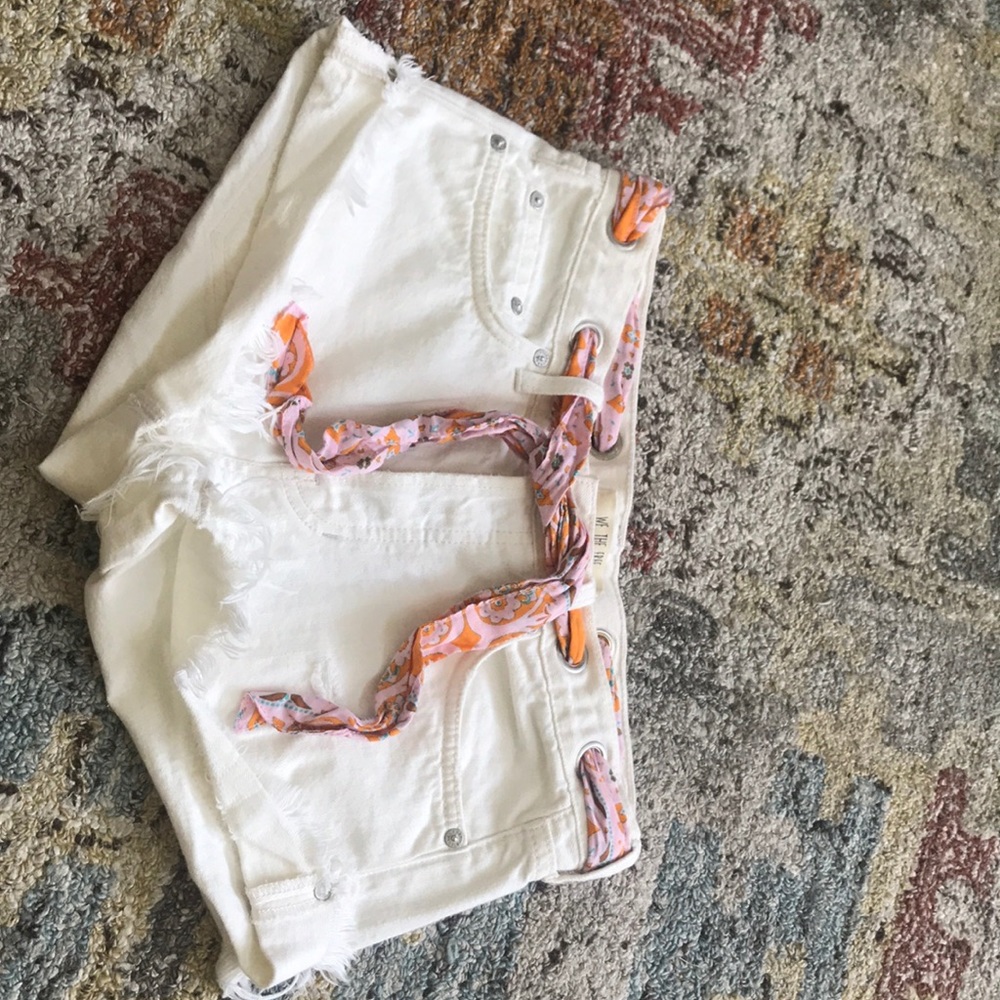 White jean shorts free people